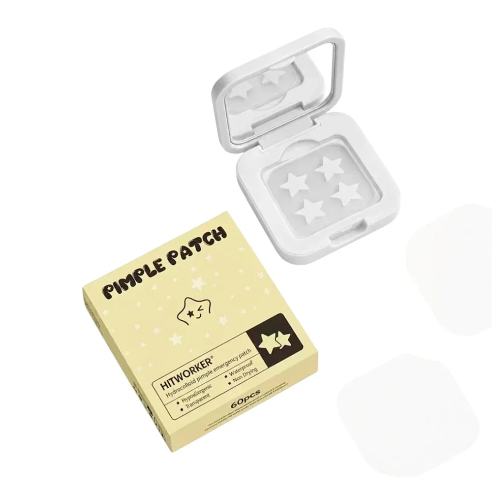 Acne Stickers Star Hydrocolloid Blemish Patches 60 Mirror Compact Refillable